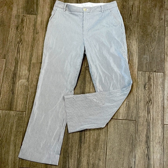 Ralph Lauren Charcoal Gray and White Striped Chinos - Picture 1 of 6